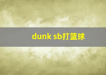 dunk sb打篮球